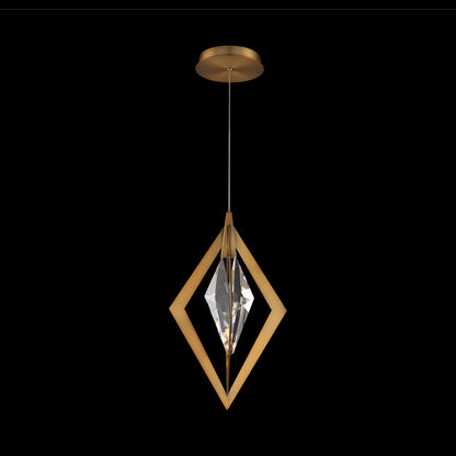 Amoureux LED Pendant Light in Aged Brass.