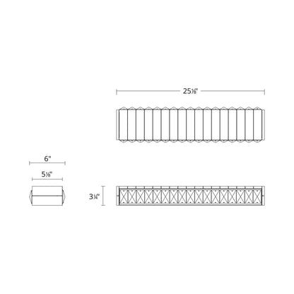 Andean LED Bath Vanity Light - line drawing.