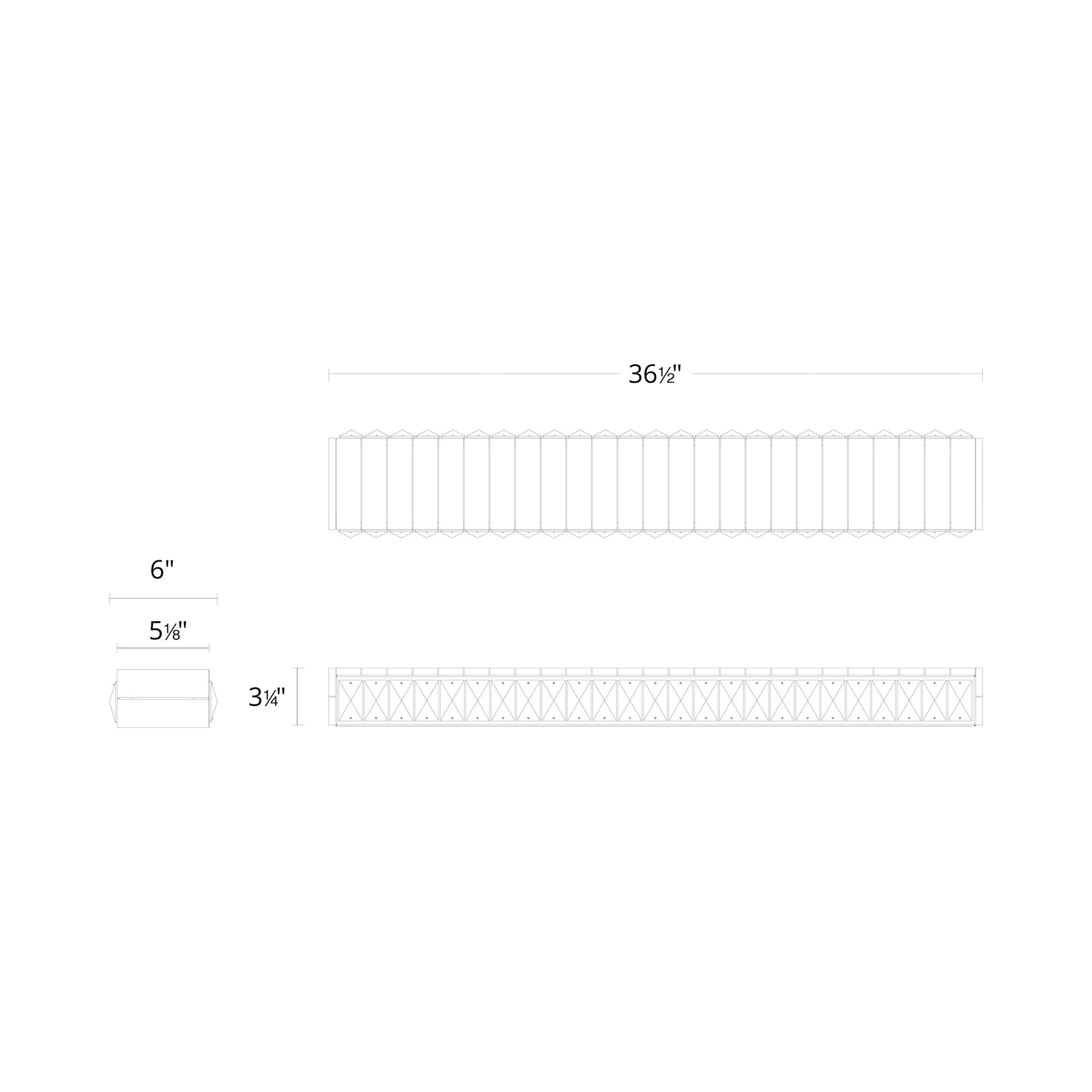 Andean LED Bath Vanity Light - line drawing.