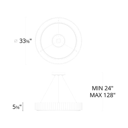 Andean LED Pendant Light - line drawing.