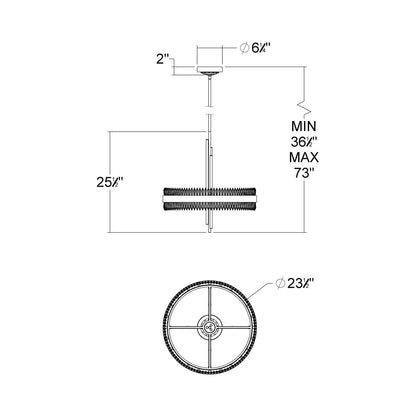 Annaberg LED Pendant Light - line drawing.