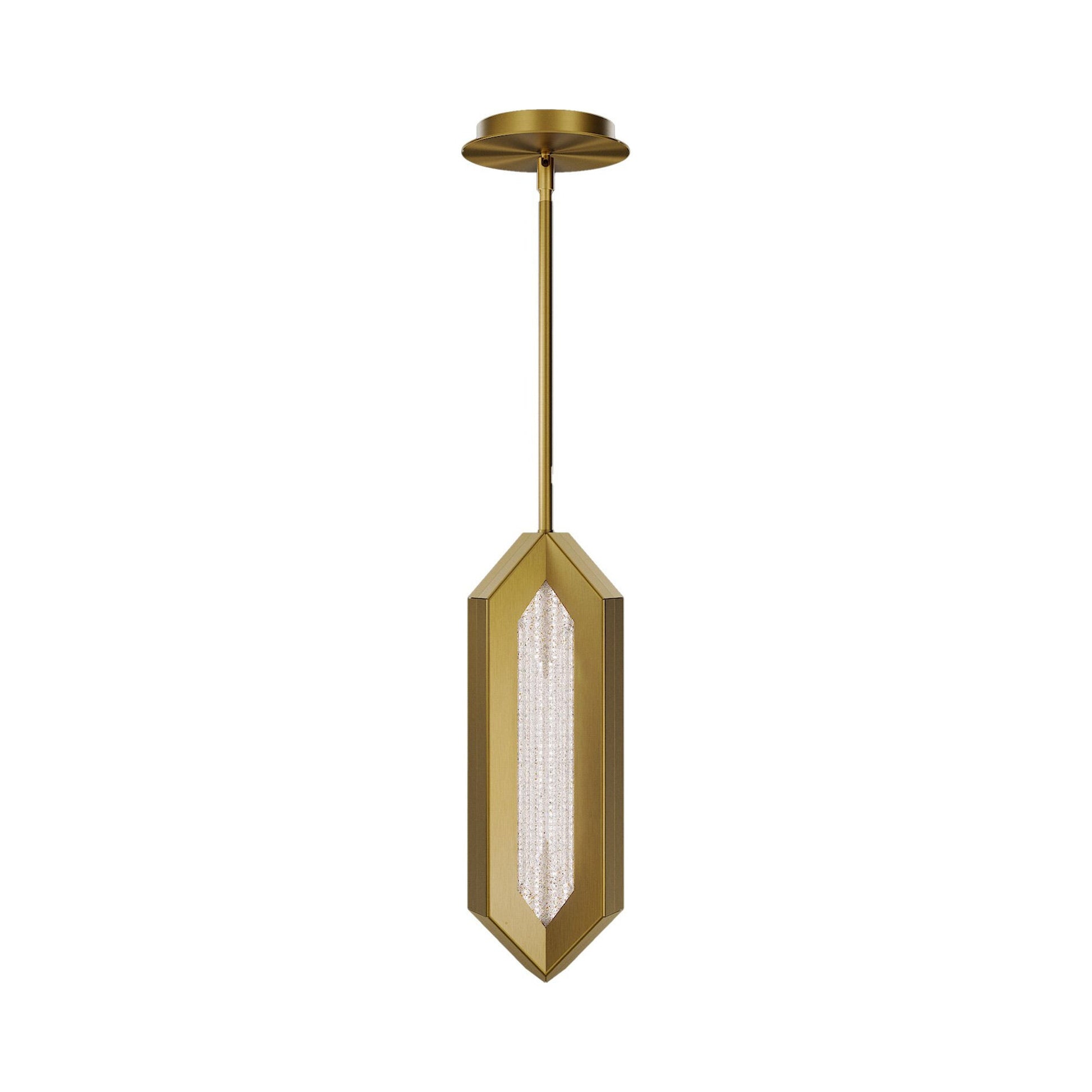 Ariana Mini LED Pendant Light in Aged Brass.