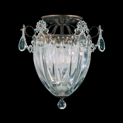 Bagatelle Semi Flush Mount Ceiling Light in Heirloom Bronze (Heritage Handcut Crystal/3-Light).