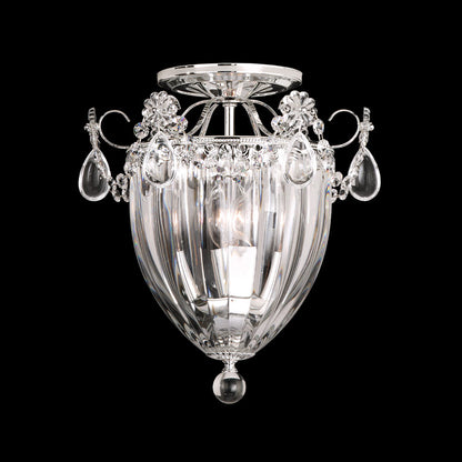 Bagatelle Semi Flush Mount Ceiling Light in Polished Silver (Heritage Handcut Crystal/3-Light).