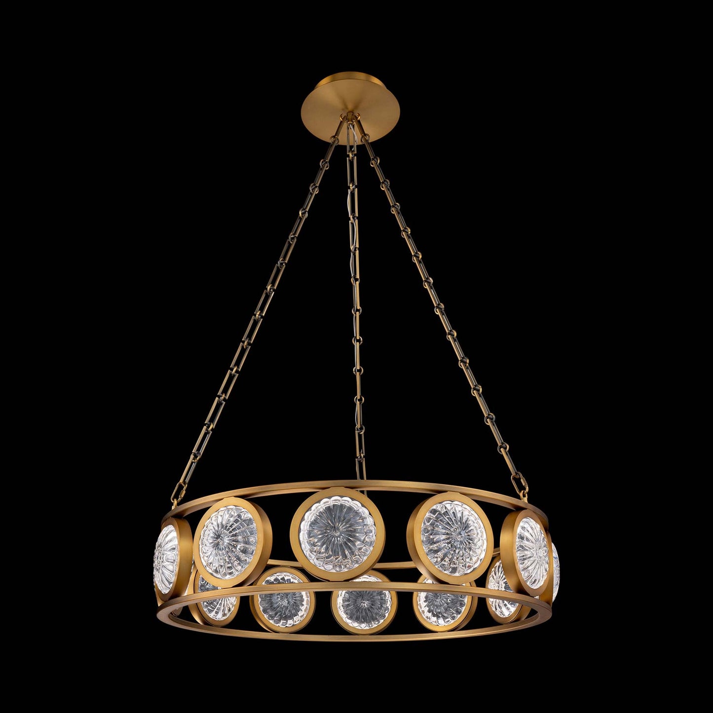 Bangelle LED Pendant Light in Aged Brass.