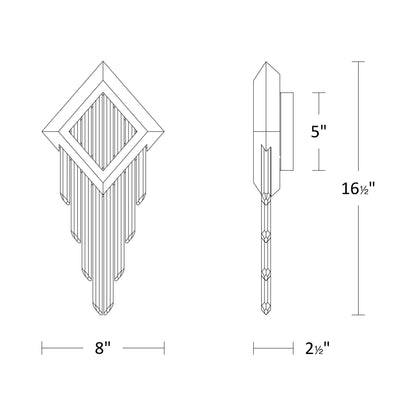 Behold LED Wall Light - line drawing.