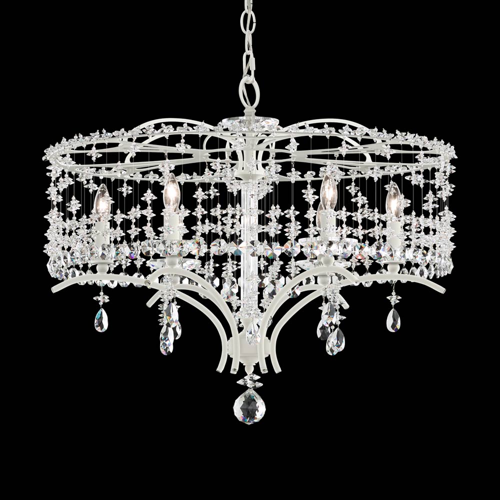Bella Rose Chandelier in White (Heritage Handcut Crystal/6-Light).