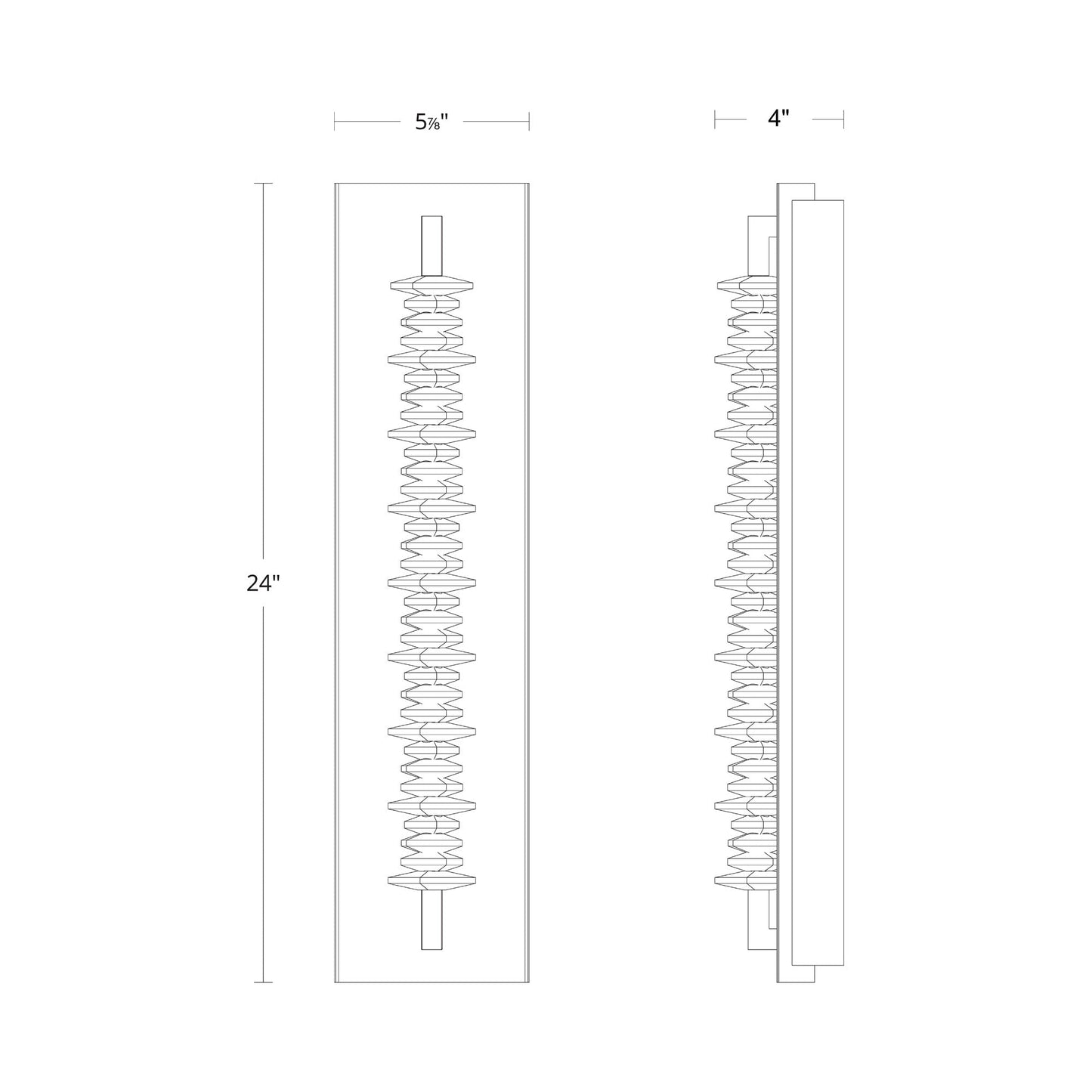 Bergy LED Bath Vanity Light - line drawing.