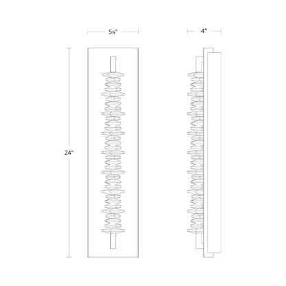 Bergy LED Bath Vanity Light - line drawing.