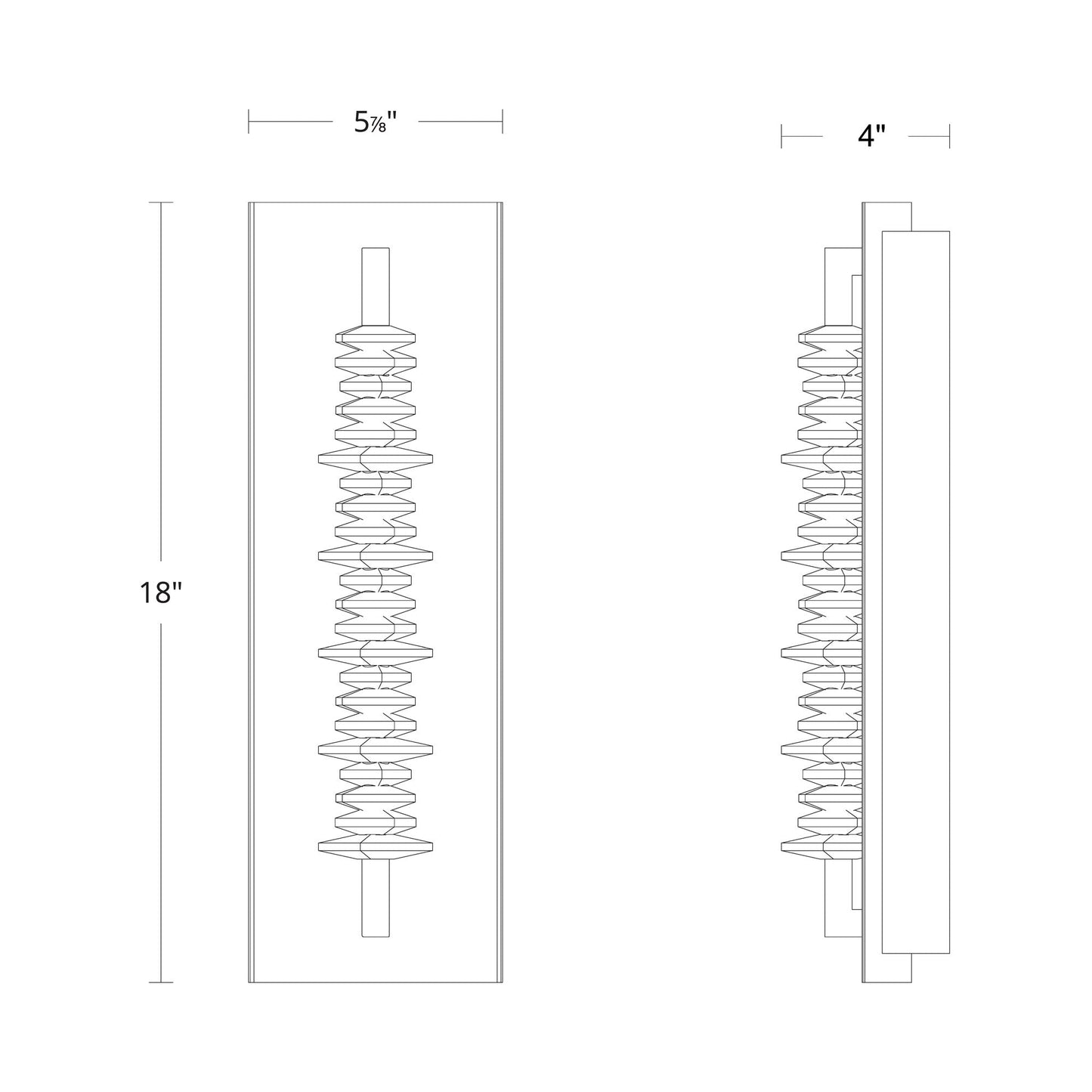 Bergy LED Wall Light - line drawing.