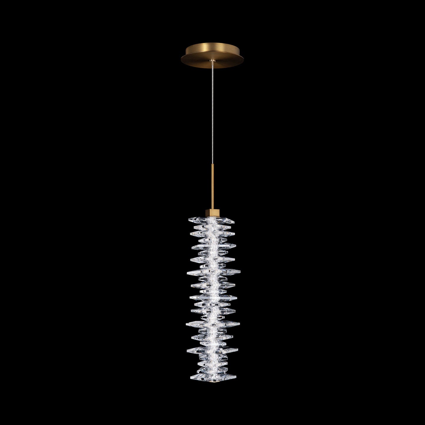 Bergy Mini LED Pendant Light in Aged Brass.