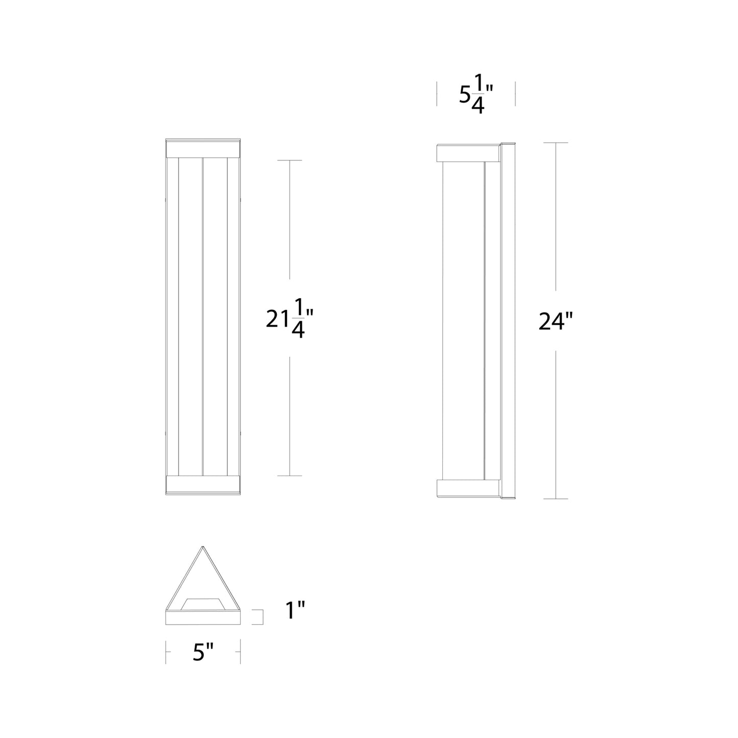Bertram Outdoor LED Wall Light - line drawing.