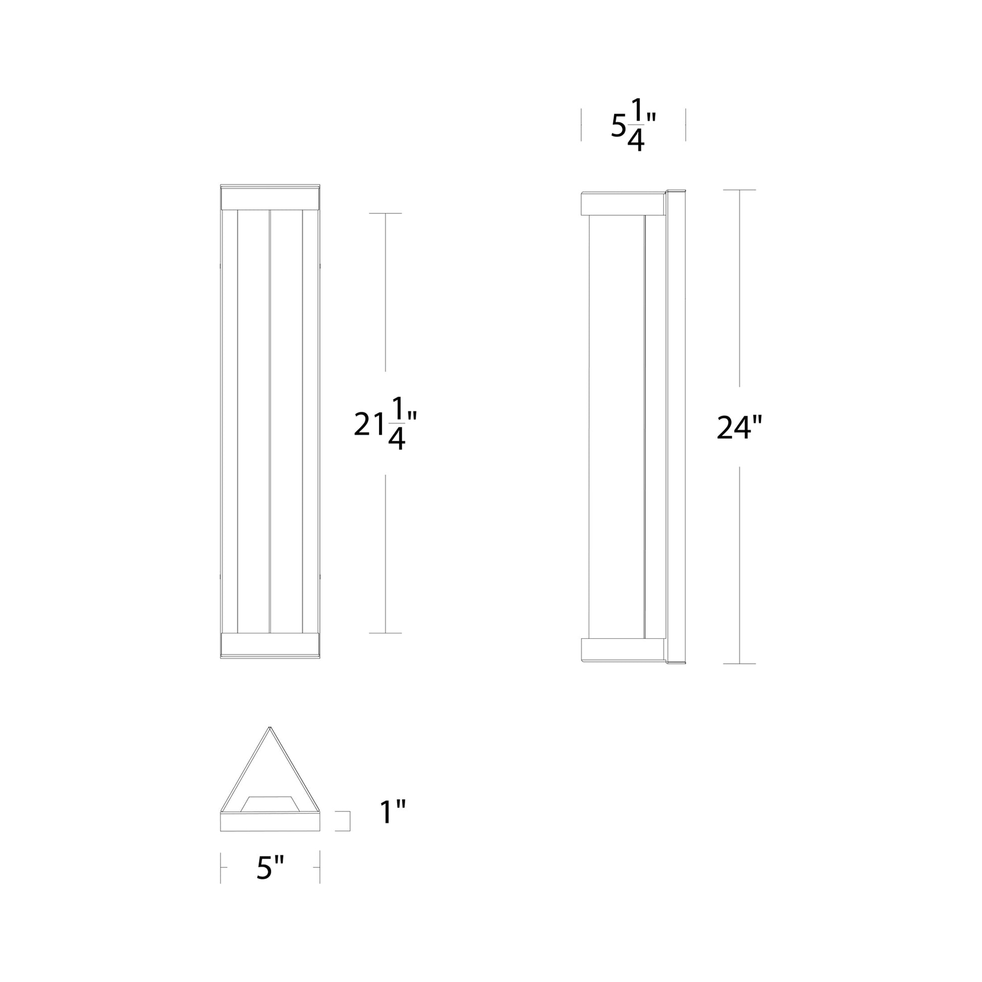Bertram Outdoor LED Wall Light - line drawing.
