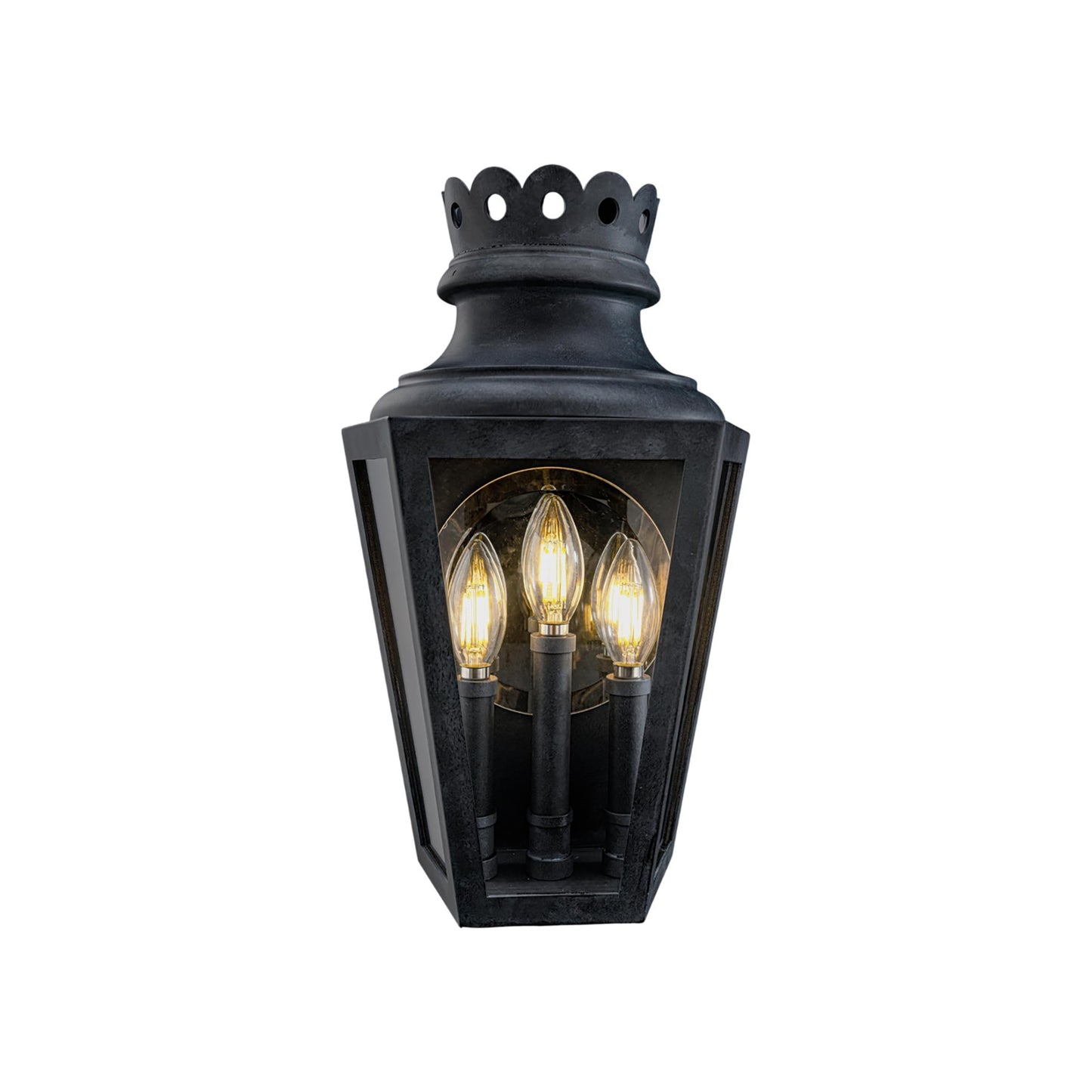 Betony Outdoor Wall Light in Weathered Zinc (16-Inch).