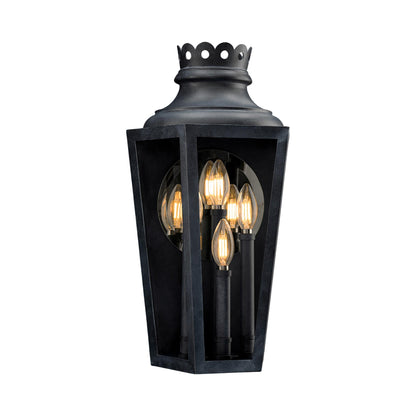 Betony Outdoor Wall Light in Weathered Zinc (20-Inch).