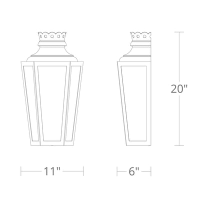 Betony Outdoor Wall Light - line drawing.
