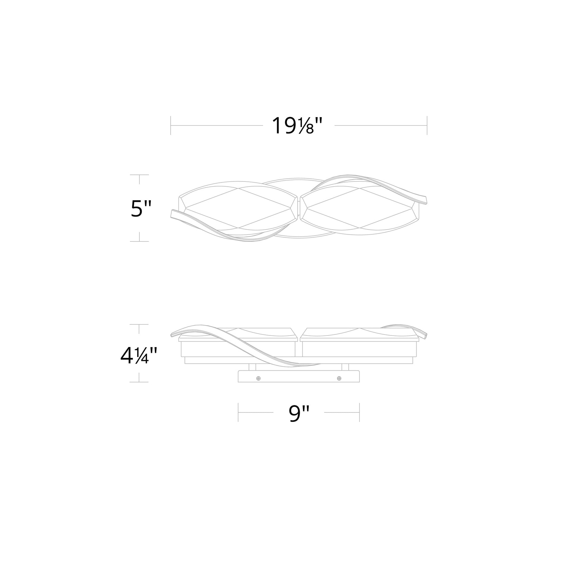 Bijoux LED Bath Vanity Light - line drawing.