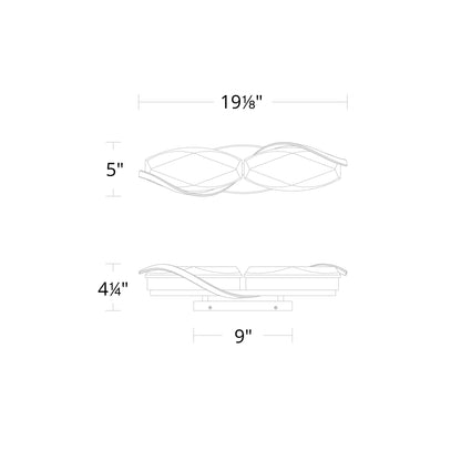 Bijoux LED Bath Vanity Light - line drawing.