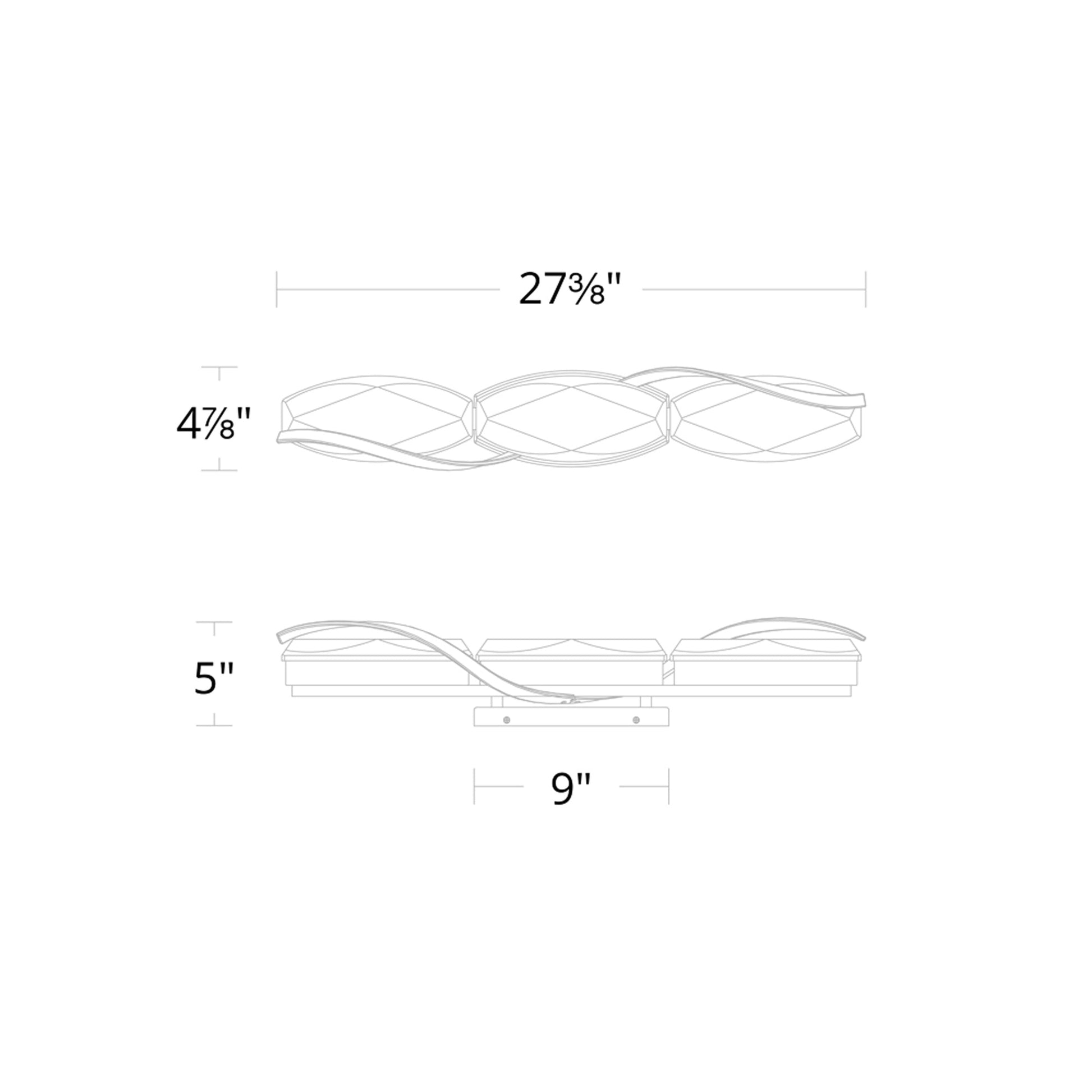 Bijoux LED Bath Vanity Light - line drawing.