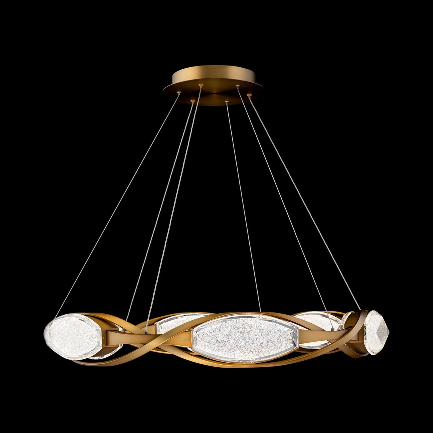 Bijoux LED Pendant Light in Aged Brass.