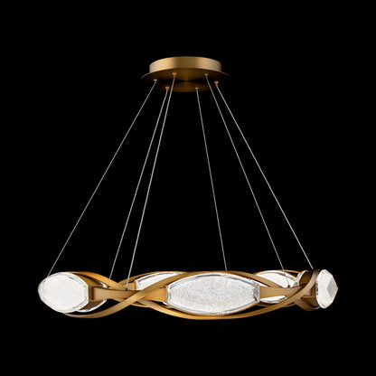 Bijoux LED Pendant Light in Aged Brass.