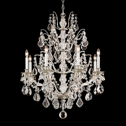 Bordeaux Chandelier in Antique Silver (6-Light/32-Inch).