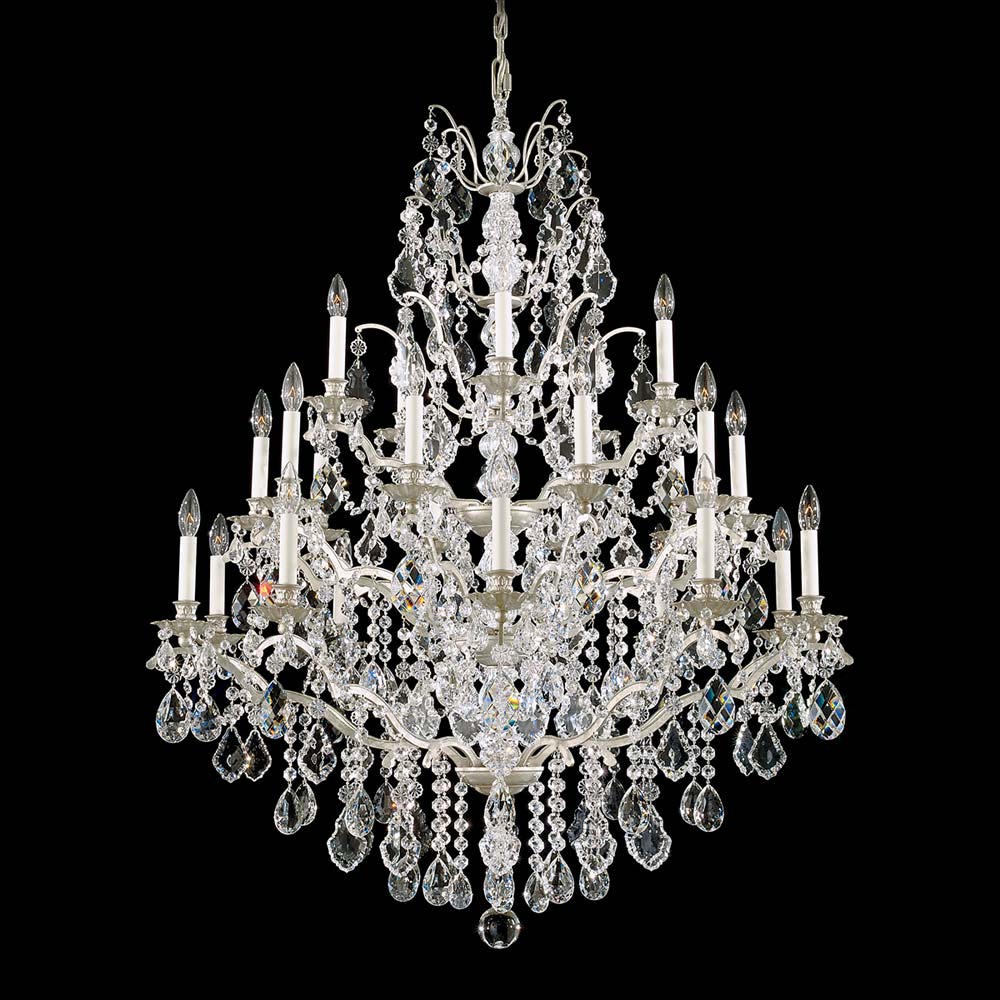 Bordeaux Chandelier in Antique Silver (25-Light/48-Inch).