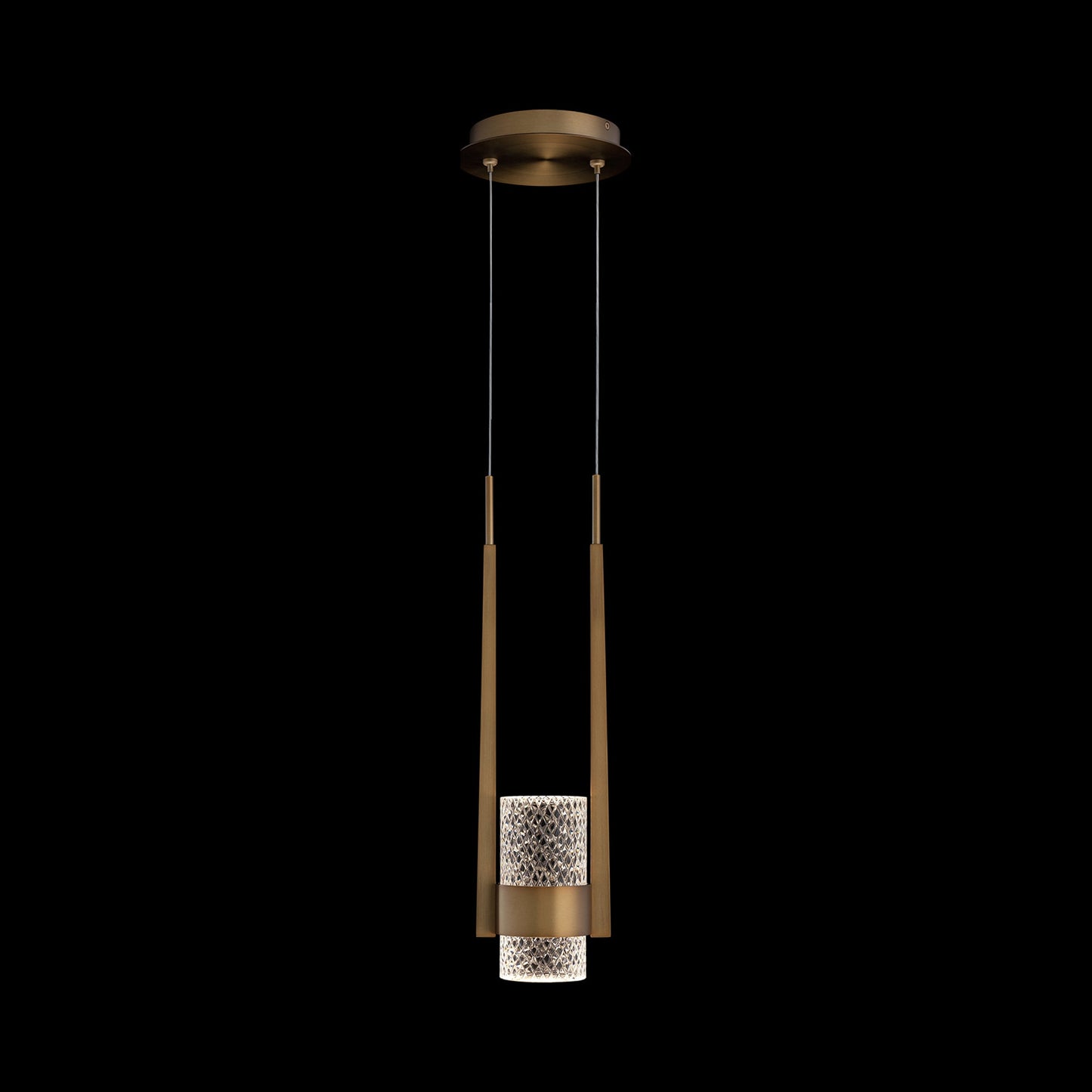 Cadenza Mini LED Pendant Light in Aged Brass.