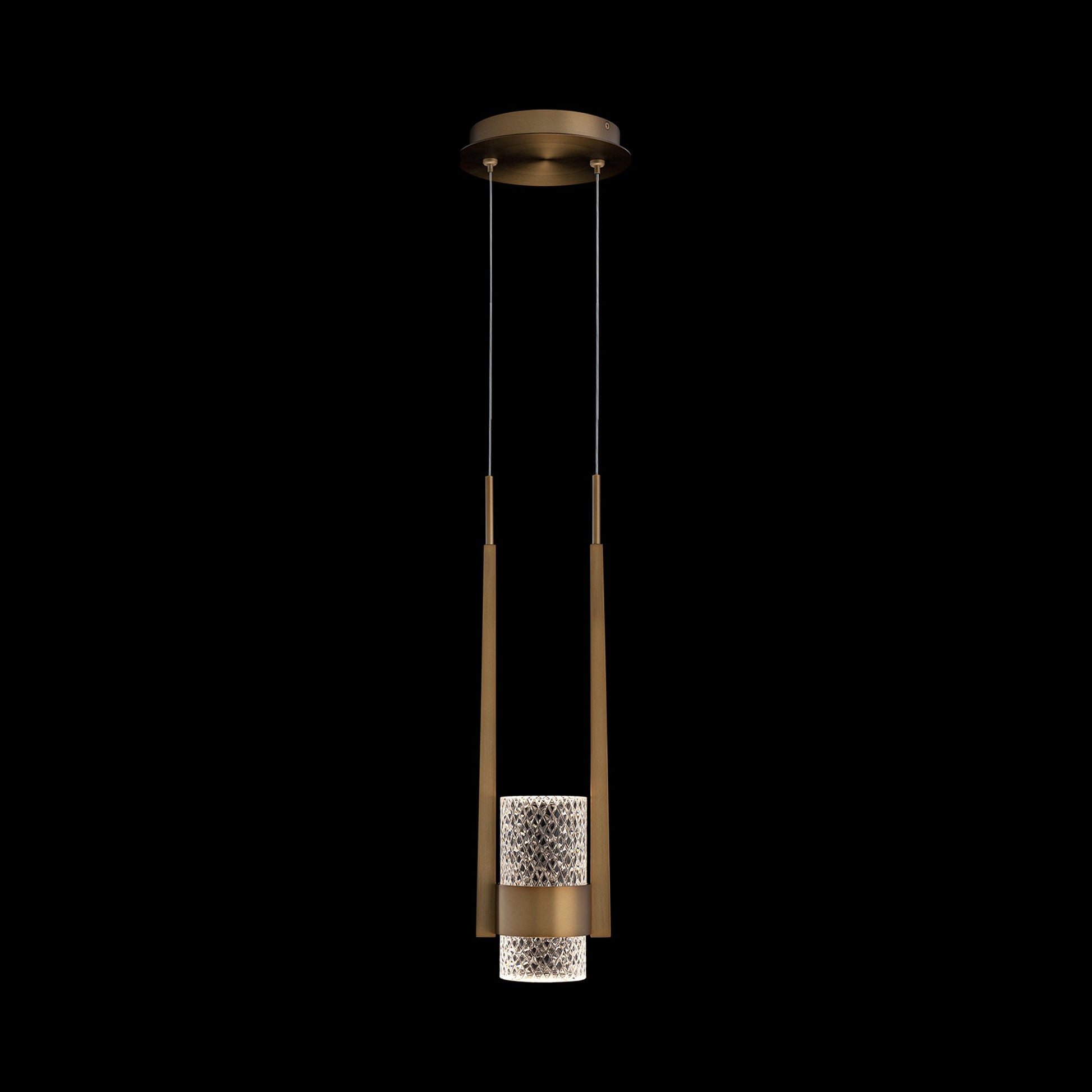 Cadenza Mini LED Pendant Light in Aged Brass.