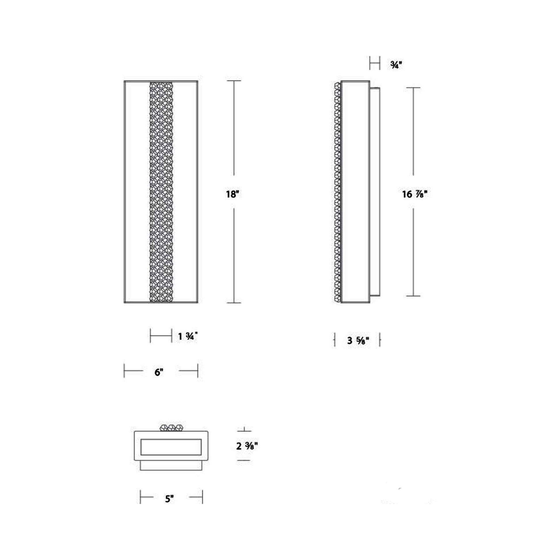 Cascade Outdoor LED Wall Light - line drawing.