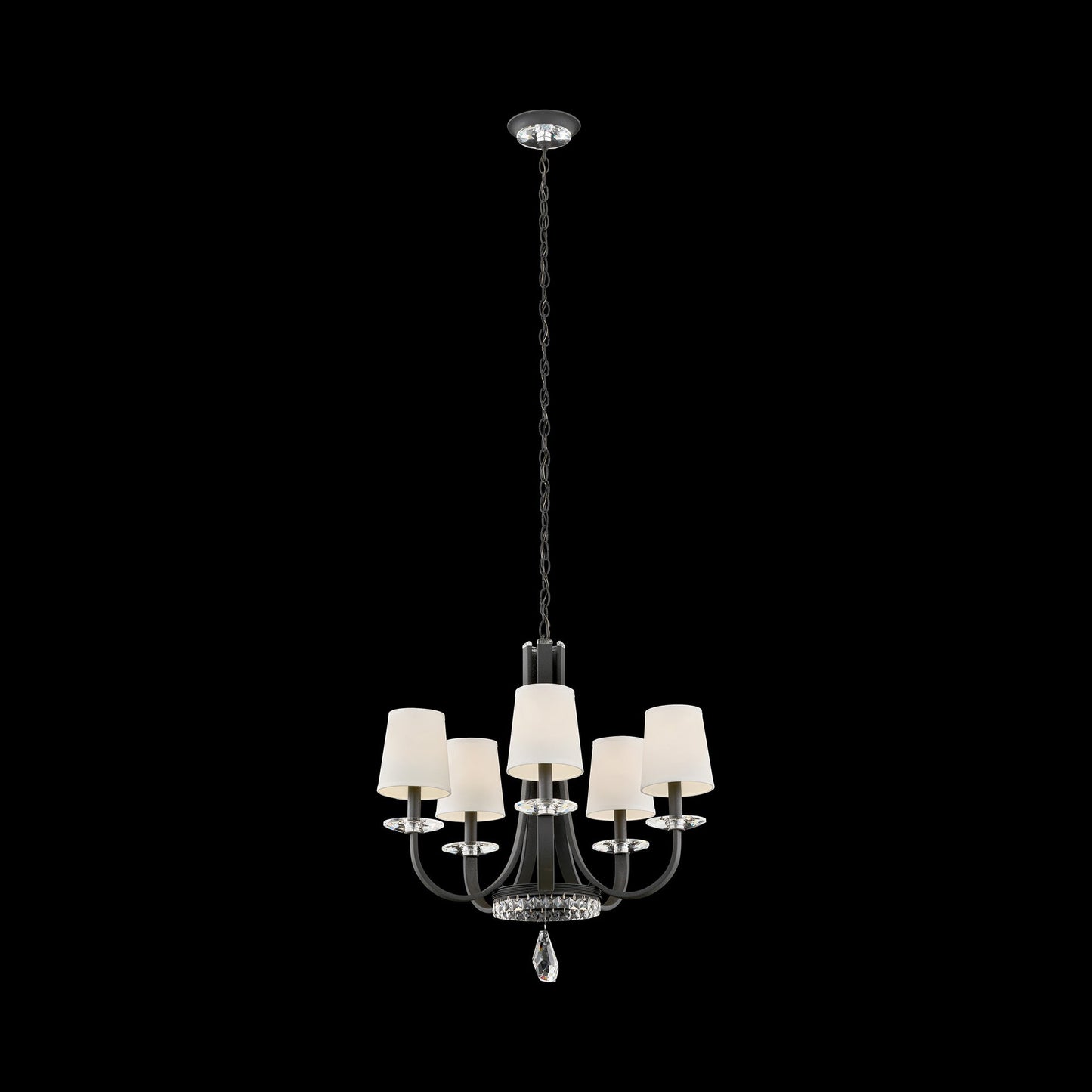 Catalena Chandelier in Ferro Black/Fabric (5-Light).