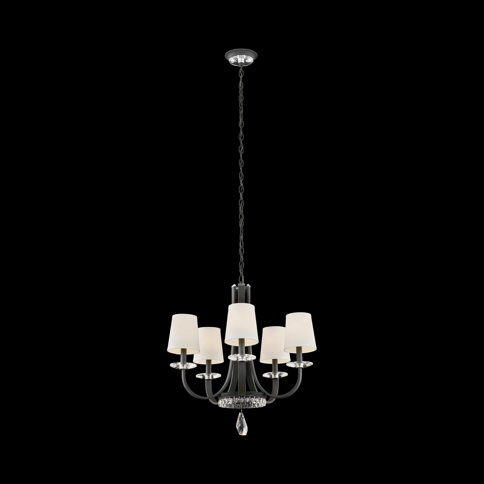 Catalena Chandelier in Ferro Black/Fabric (5-Light).