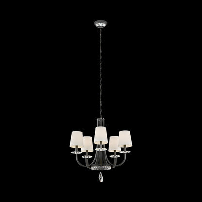 Catalena Chandelier in Ferro Black/Fabric (5-Light).