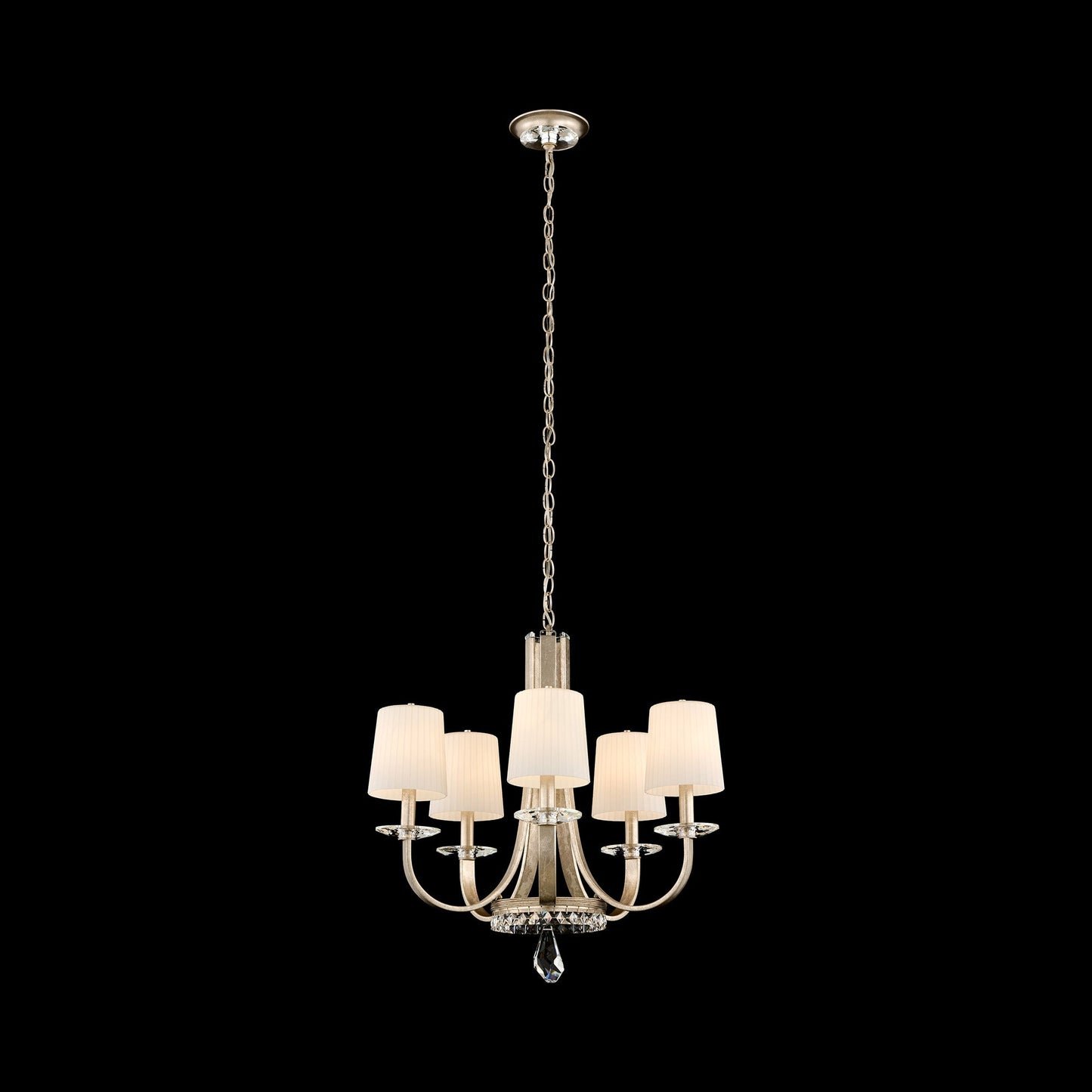 Catalena Chandelier in Antique Silver/Glass (5-Light).