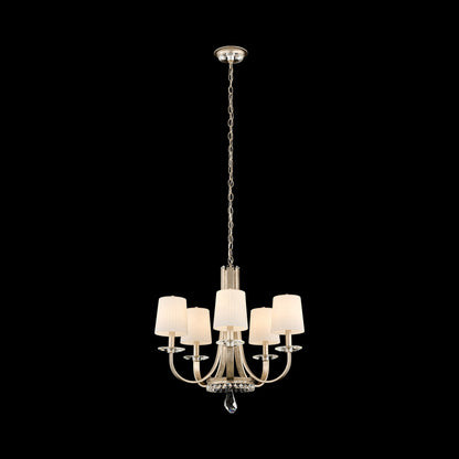Catalena Chandelier in Antique Silver/Glass (5-Light).
