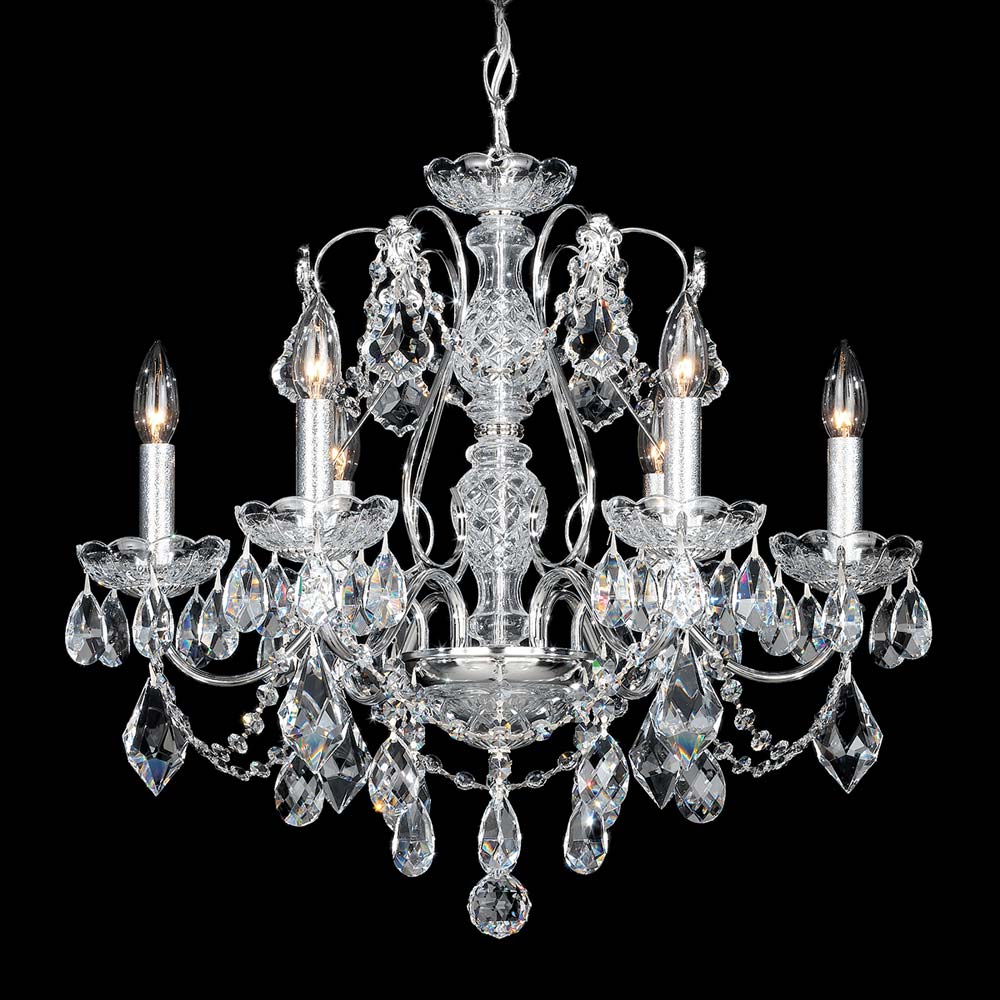 Century Chandelier in Polished Nickel (6-Light).