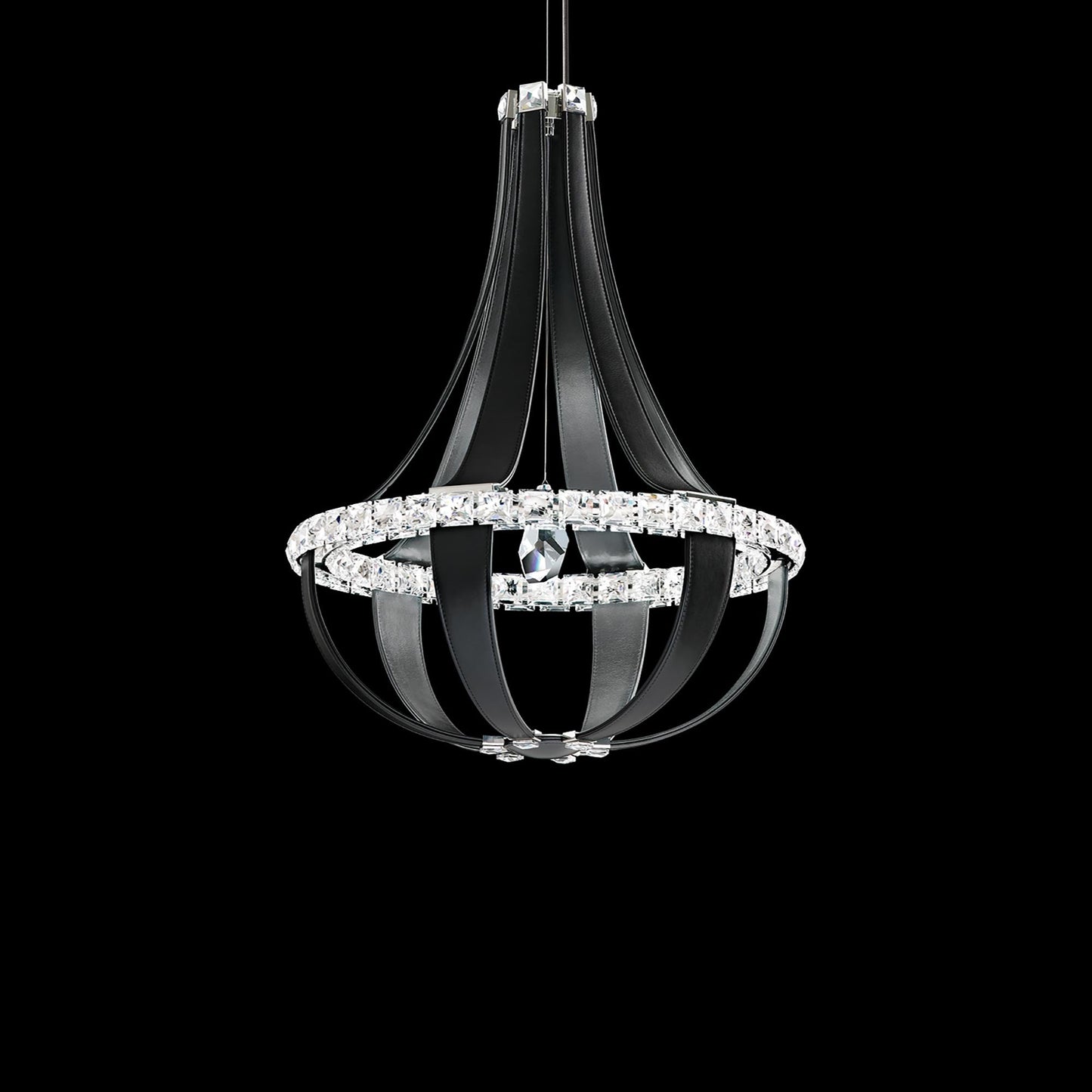 Crystal Empire LED Pendant Lightin Grizzly Black/Crystals From Swarovski (12-Light).