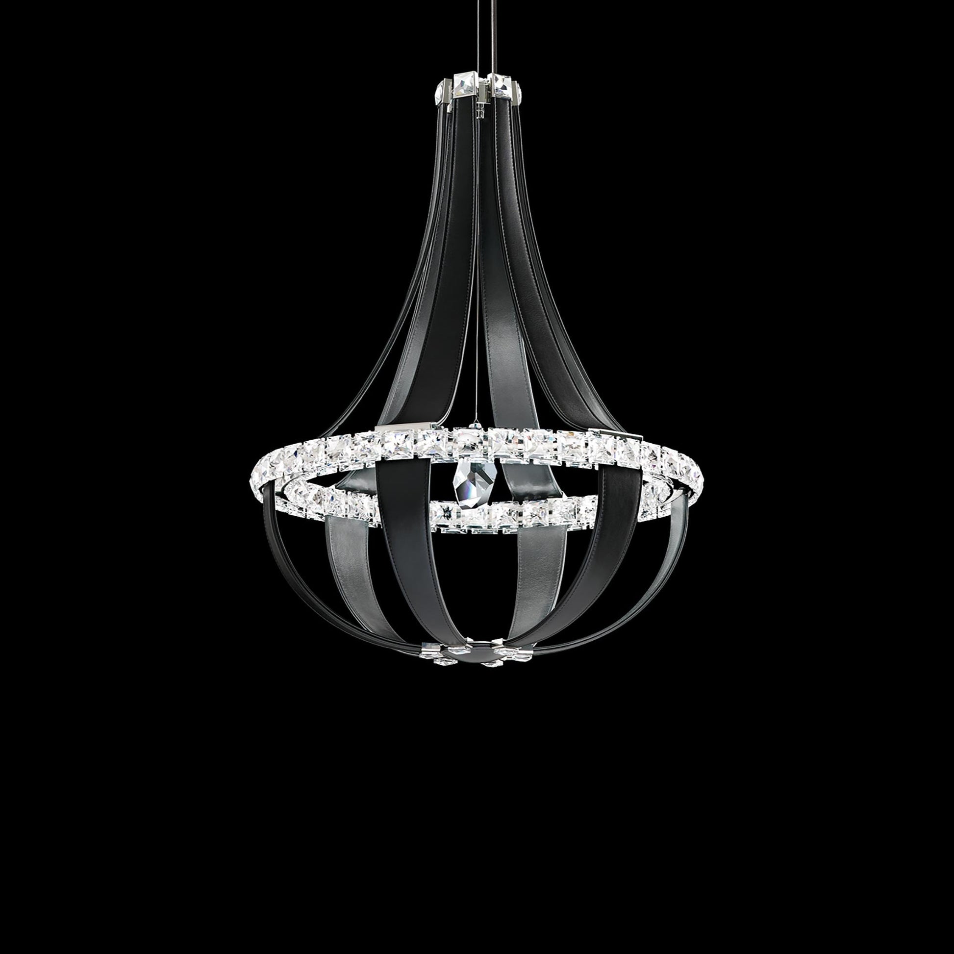 Crystal Empire LED Pendant Lightin Grizzly Black/Crystals From Swarovski (12-Light).