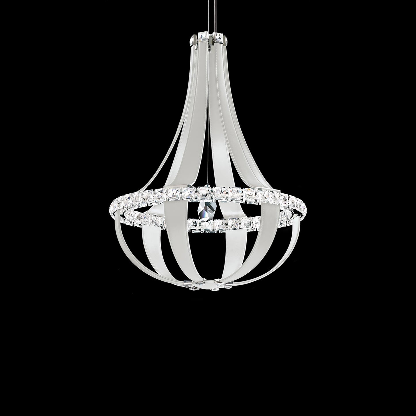 Crystal Empire LED Pendant Lightin White Pass/Crystals From Swarovski (12-Light).