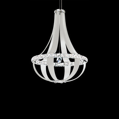 Crystal Empire LED Pendant Lightin White Pass/Crystals From Swarovski (12-Light).