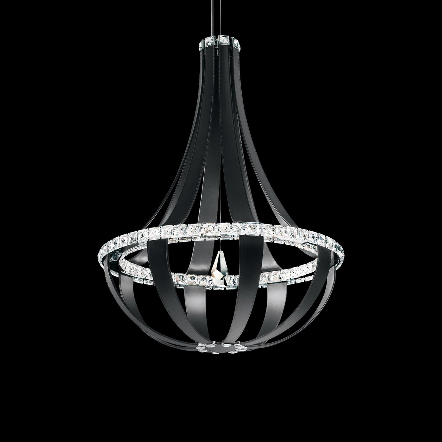Crystal Empire LED Pendant Lightin Grizzly Black/Crystals From Swarovski (16-Light).