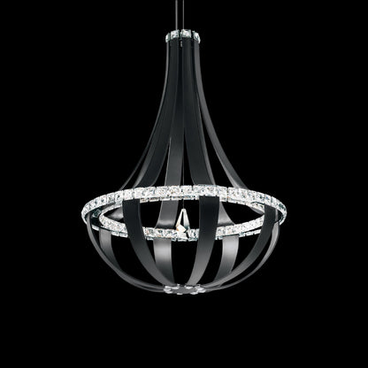 Crystal Empire LED Pendant Lightin Grizzly Black/Crystals From Swarovski (16-Light).