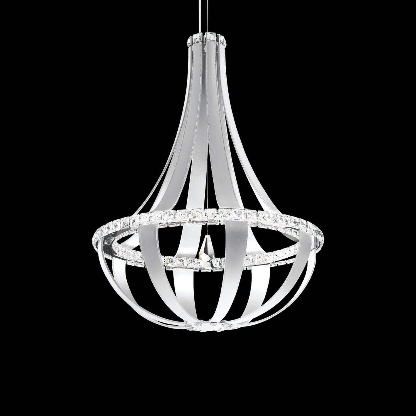 Crystal Empire LED Pendant Lightin White Pass/Crystals From Swarovski (16-Light).