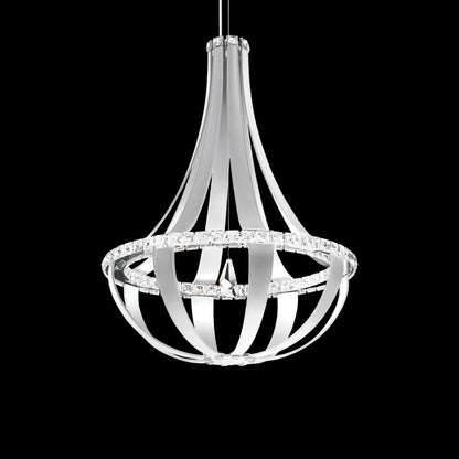 Crystal Empire LED Pendant Lightin White Pass/Crystals From Swarovski (16-Light).