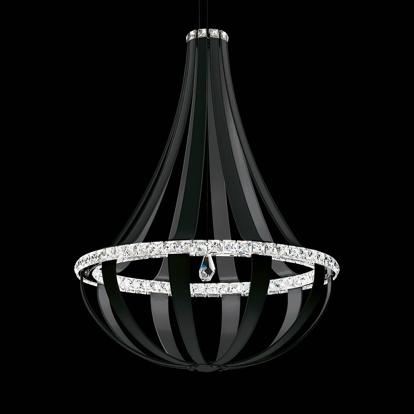 Crystal Empire LED Pendant Lightin Grizzly Black/Crystals From Swarovski (20-Light).