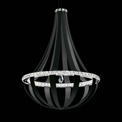 Crystal Empire LED Pendant Lightin Grizzly Black/Crystals From Swarovski (20-Light).