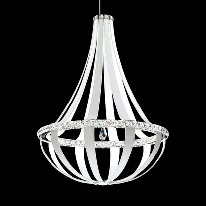 Crystal Empire LED Pendant Lightin White Pass/Crystals From Swarovski (20-Light).