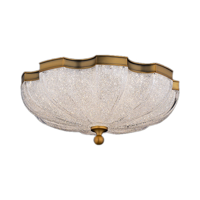 Cupola LED Flush Mount Ceiling Light in Aged Brass.