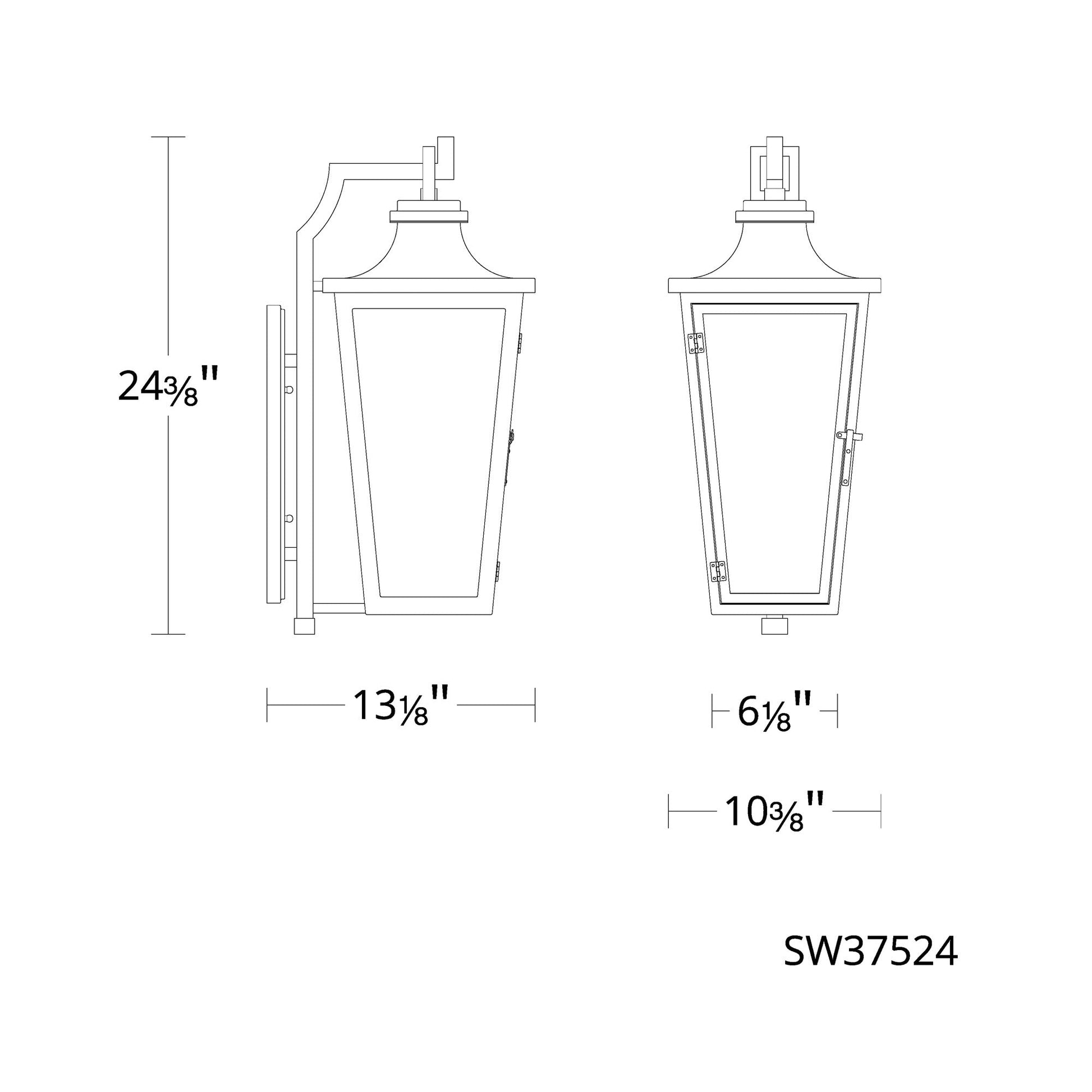 Dannemore Outdoor Wall Light - line drawing.