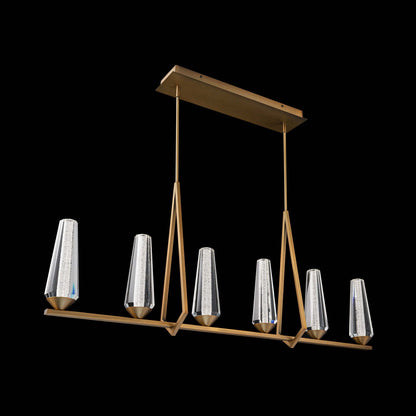 Devotion Geometric LED Pendant Light in Aged Brass.